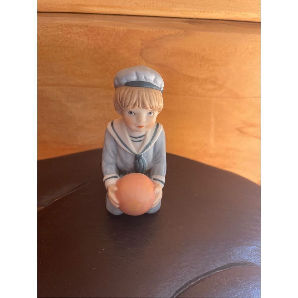 Vintage Applause Ceramic Victorian Style Boy Playing With Ball Figurine